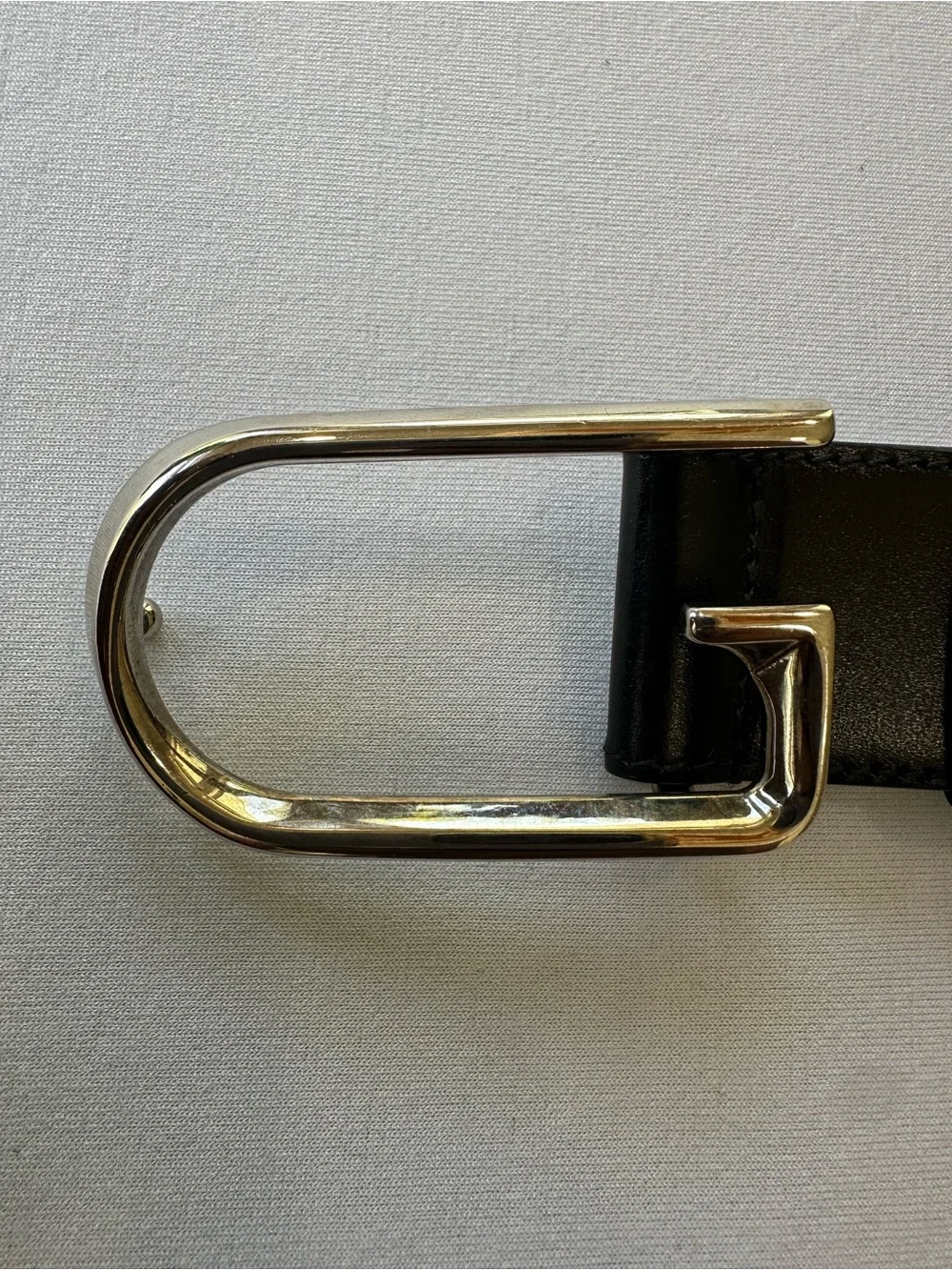 Vintage Gucci Black Leather Calfskin Belt Signature Silver G Logo Sz M like New